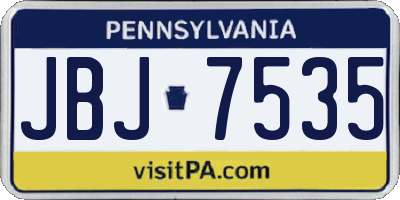 PA license plate JBJ7535