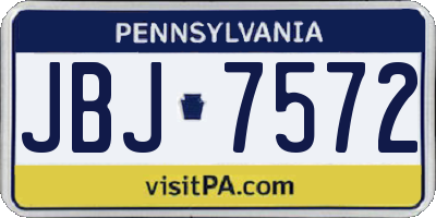 PA license plate JBJ7572