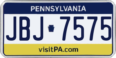 PA license plate JBJ7575