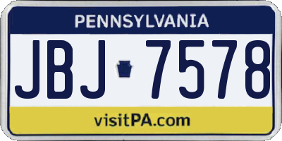 PA license plate JBJ7578