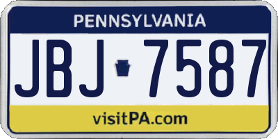 PA license plate JBJ7587