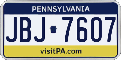 PA license plate JBJ7607