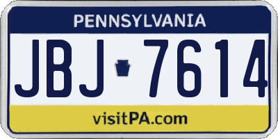 PA license plate JBJ7614