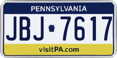 PA license plate JBJ7617