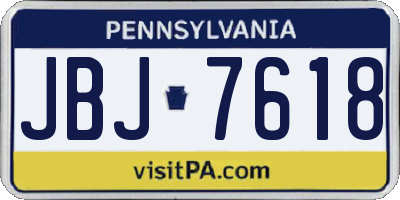 PA license plate JBJ7618