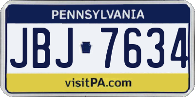 PA license plate JBJ7634