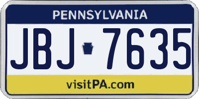 PA license plate JBJ7635