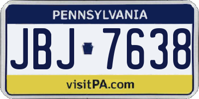 PA license plate JBJ7638