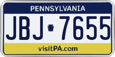 PA license plate JBJ7655