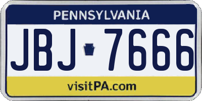 PA license plate JBJ7666