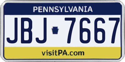 PA license plate JBJ7667