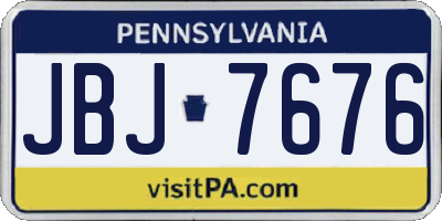 PA license plate JBJ7676