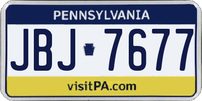 PA license plate JBJ7677