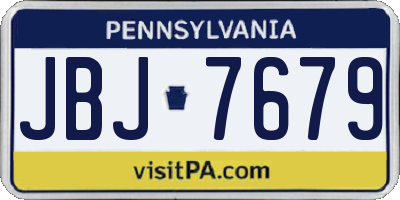 PA license plate JBJ7679