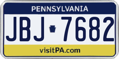 PA license plate JBJ7682