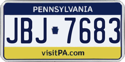 PA license plate JBJ7683