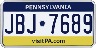 PA license plate JBJ7689