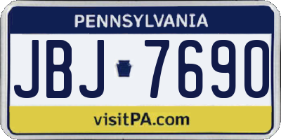PA license plate JBJ7690