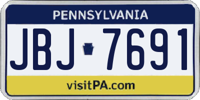 PA license plate JBJ7691