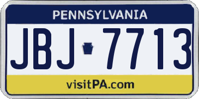 PA license plate JBJ7713