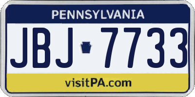 PA license plate JBJ7733