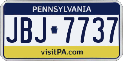 PA license plate JBJ7737