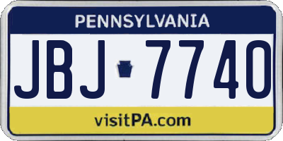 PA license plate JBJ7740