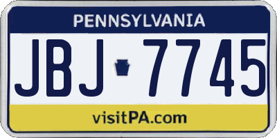 PA license plate JBJ7745