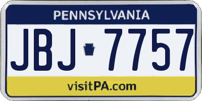 PA license plate JBJ7757