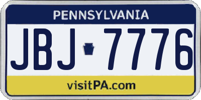 PA license plate JBJ7776