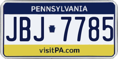 PA license plate JBJ7785
