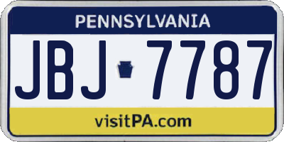 PA license plate JBJ7787