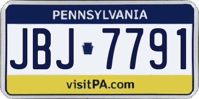 PA license plate JBJ7791