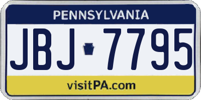 PA license plate JBJ7795