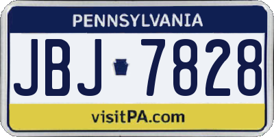 PA license plate JBJ7828