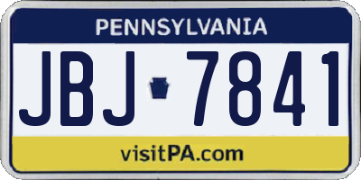 PA license plate JBJ7841