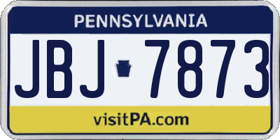 PA license plate JBJ7873