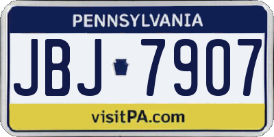 PA license plate JBJ7907