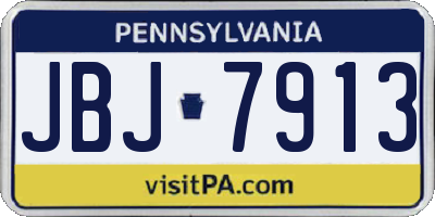 PA license plate JBJ7913