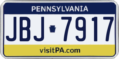 PA license plate JBJ7917