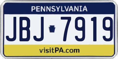 PA license plate JBJ7919