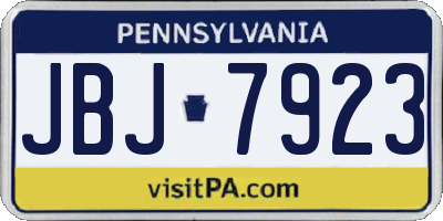 PA license plate JBJ7923