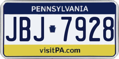 PA license plate JBJ7928