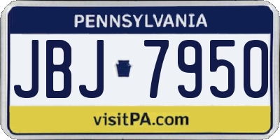 PA license plate JBJ7950