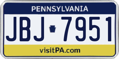 PA license plate JBJ7951
