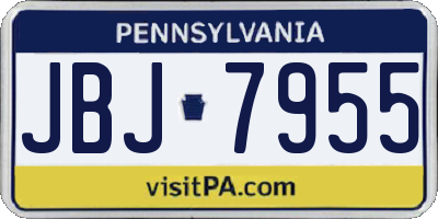 PA license plate JBJ7955