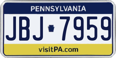 PA license plate JBJ7959