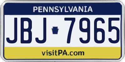 PA license plate JBJ7965