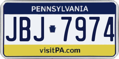 PA license plate JBJ7974