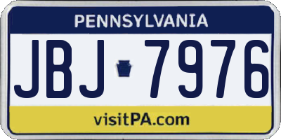 PA license plate JBJ7976